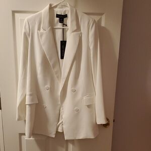 Rachel Zoe Ivory Double-Breasted Blazer